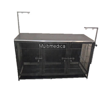 Mesa Para Estética Canina (Veterinaria) con Jaulas en la Parte Inferior